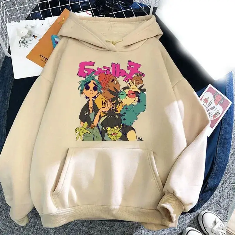 Gorillaz Men's and Women's Band Hoodies Children's Harajuku Printed Streetwear Ultra Pure Cotton Hoodie Unisex Tracksuit Novelty