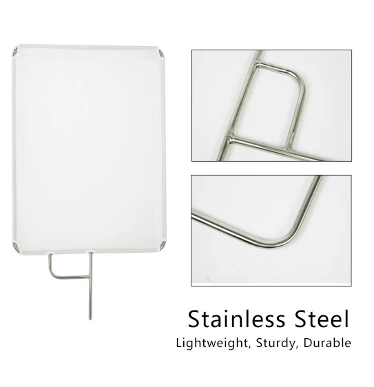 إطار لوحة ناشر العلم المعدني أسود أبيض عاكس القماش لإضاءة التصوير الفوتوغرافي في الاستوديو #4