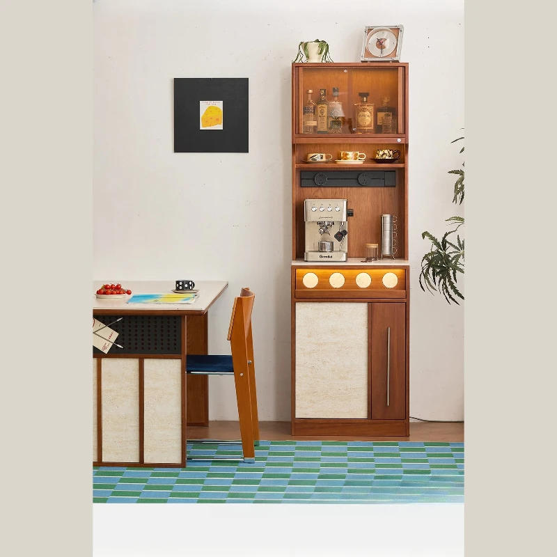 

Sideboard, solid wood storage cabinet, wall-to-wall integrated small apartment, household narrow cabinet
