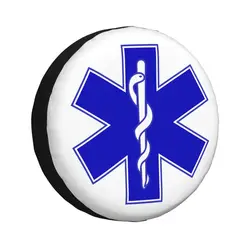 Custom Emt Star Of Life Spare Tire Cover for Toyota RAV4 Prado Paramedic Medic 4WD 4x4 Trailer Car Wheel Protector 14