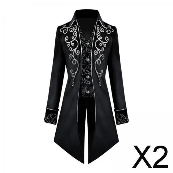 

Medieval Cosplay Tailcoat Men’s Vintage Frock Coat Long Sleeve Gothic Victorian Jacket for Party and Club Show