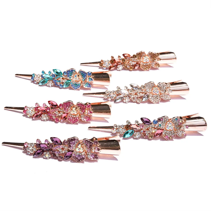 Fashion lily Gold Color Cowhorn clamp Metal Hairpins Hair Claw For Women Girls Korean Hair Clips Ponytail Clip Hair Accessories