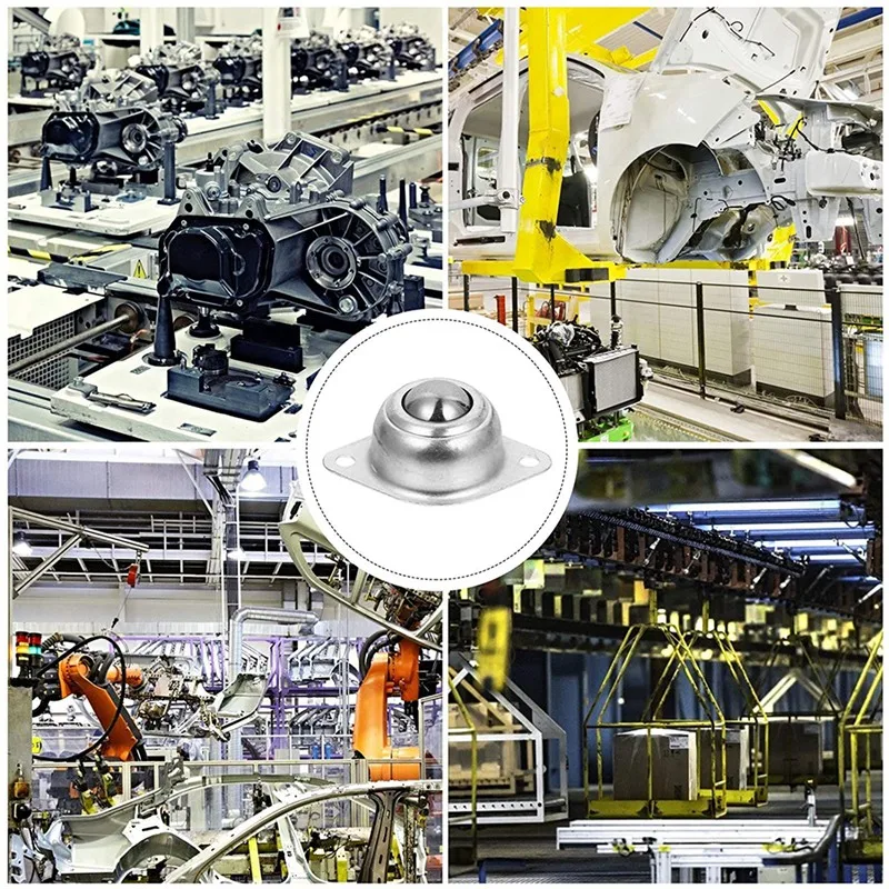 Bola de transferencia montada en brida, tornillo de acero, rodamiento de bolas redondo, rueda de rotación Universal para muebles de transmisión