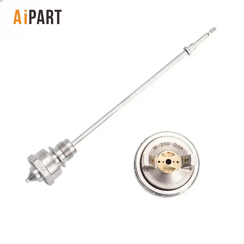 

aipart HVLP Manual Handle W-200 Spray Gun Nozzle Needle Air Cap Kit 1.2/1.5/1.8/2.0/2.5mm for W200 Paint Spray Gun