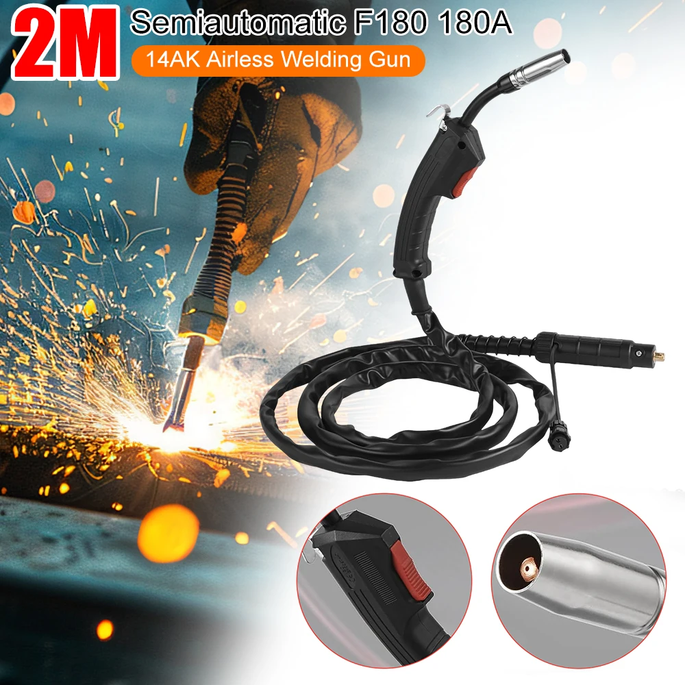 

Полуавтоматическая сварочная горелка 2M F180 180A Stinger 14AK, безгазовый безвоздушный сварочный пистолет, порошковая проволока, небольшие сварочные инструменты, машины
