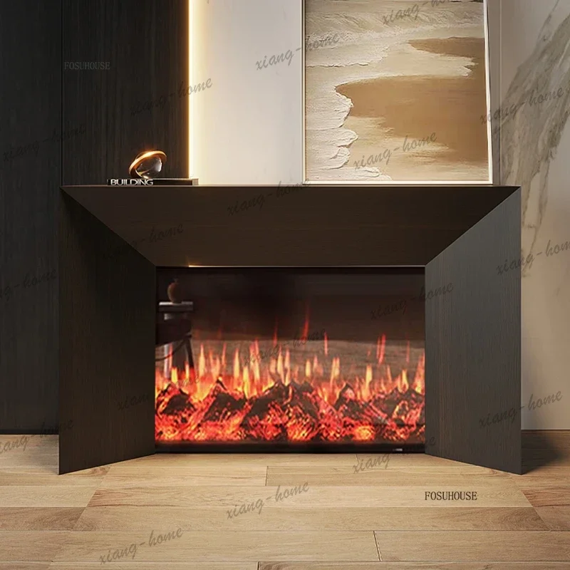 LSItalian Wooden Console Table Simulated Fireplace Hallway Luxury Decoration Nordic Living Room Furniture Contemporary Cabinet