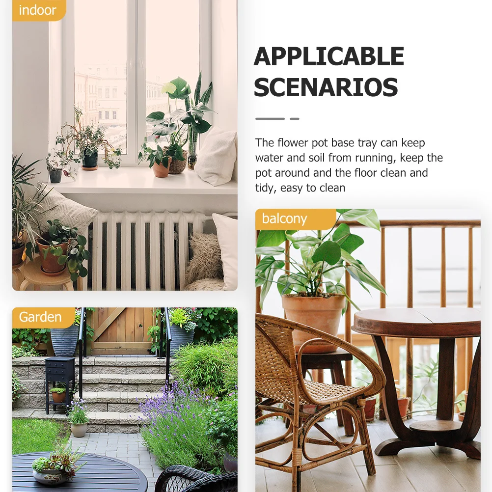 

2Pcs Cement Flowerpot Bases Practical Light Flower Pot Tray for Balcony Succulent Bonsai Indoor Outdoor Plant Pots