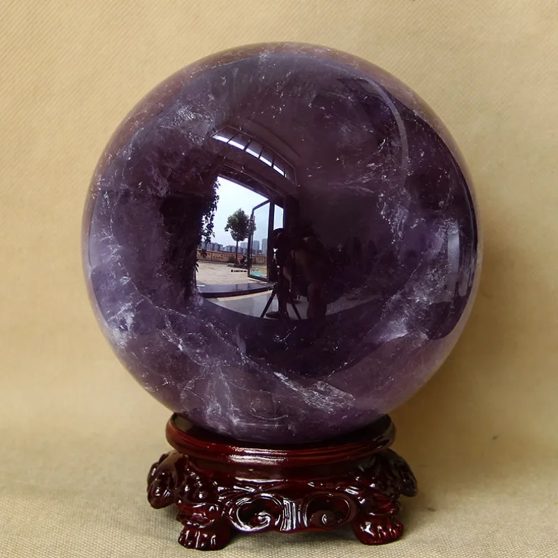 Natural boutique amethyst ball ornament, large 13.5 cm, bedroom ornament