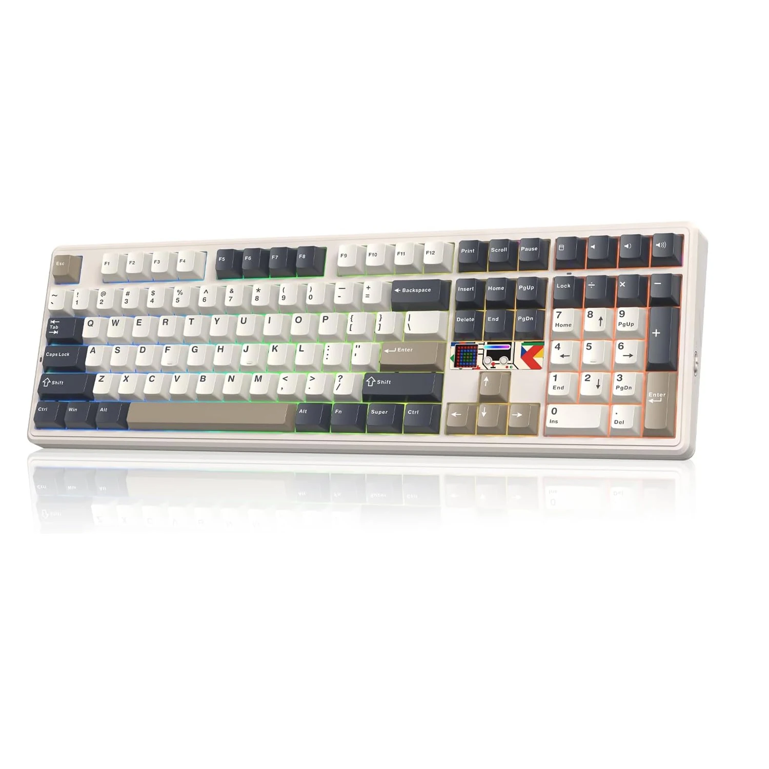 Aula F108 PRO V2 Wireless Gaming Keyboard with 10000mAh Battery, Dot-Matrix Display, RGB Backlit, Full Size Mechanical Keyboard