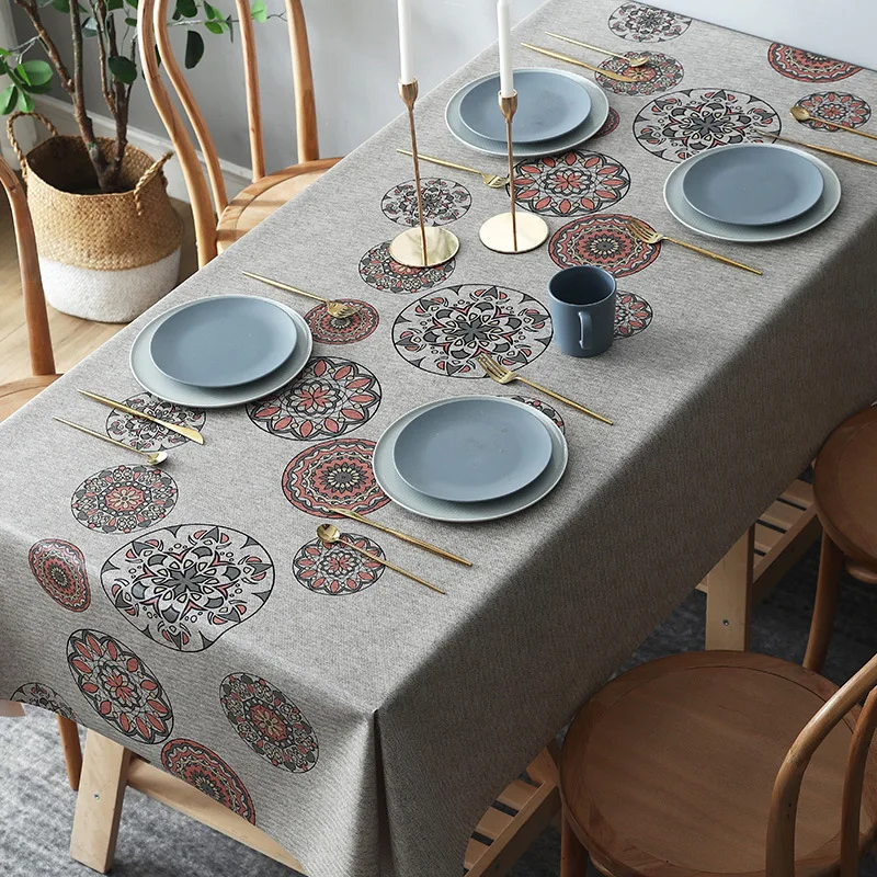 Tablecloth Waterproof  Anti-scalding PVC Coffee Table Mat  Household Thickened Tablecloth Wash Free Oil Proof Tablecover