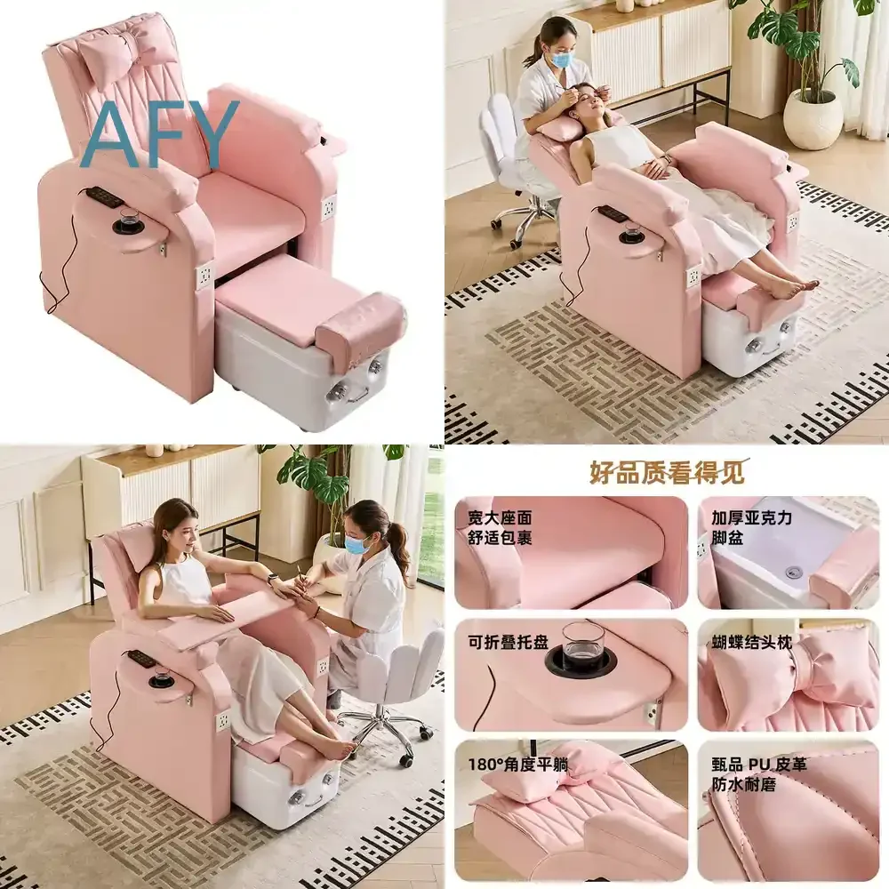 Electric Massage Nail Sofa Foot Bath Chair for Salon Spa Eyelash Nail Shop Foot Soaking Sofa for Home Use Professional Beauty
