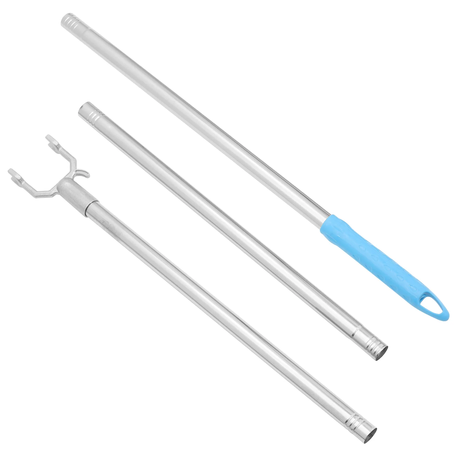 

Clothes Lever Fork Long Reach Pole 130cm Clothesline Rod Drying Sticks Closet Aluminum Square Head Garment Poles Wardrobe
