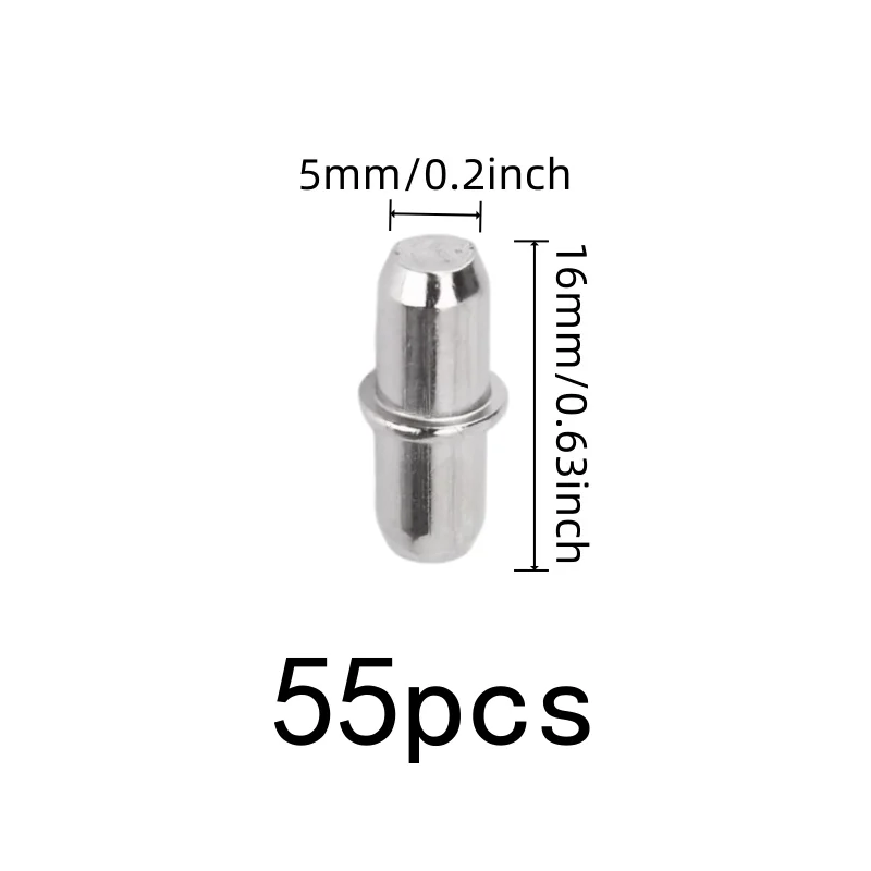 Bookcase Layer Pins 55 pcs, Compact Peg Design, Iron Metal Material, for Home Furniture Hardware, Multipurpose