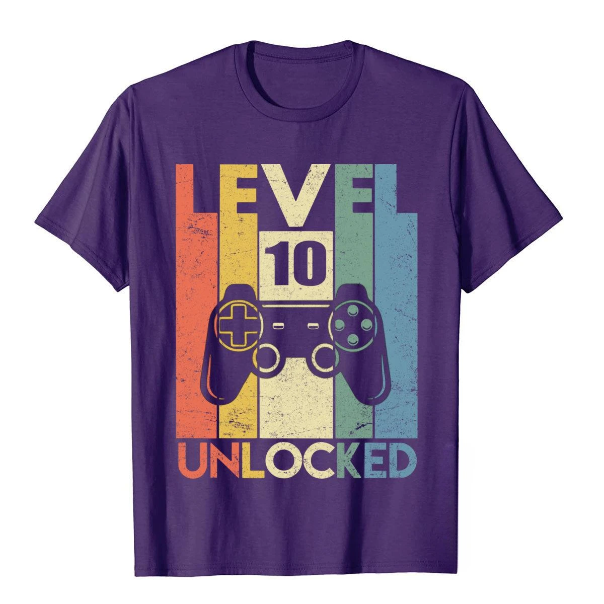 Level 10 Unlocked Shirt Funny Video Gamer 10th Birthday Gift Sweatshirt Tops Tees Cotton Men Top T-Shirts Funny On Sale