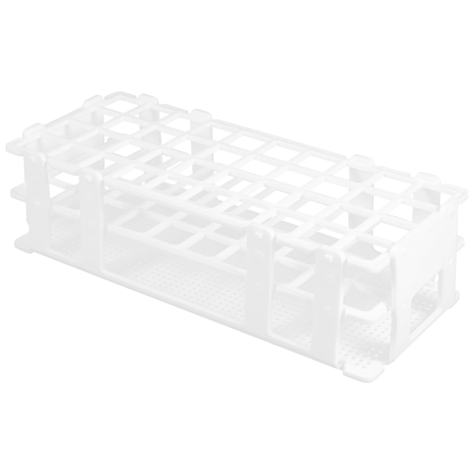 

40 Holes Laboratory Test Tube Rack Detachable Plastic Stand For 20Mm Tubes Sturdy Easy Cleaning Space Saving