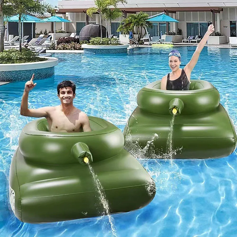 Flotador inflable para piscina con tanque de agua y cañón de agua: juguete de batalla de agua para adultos |   Diversión en la fiesta en la piscina de verano