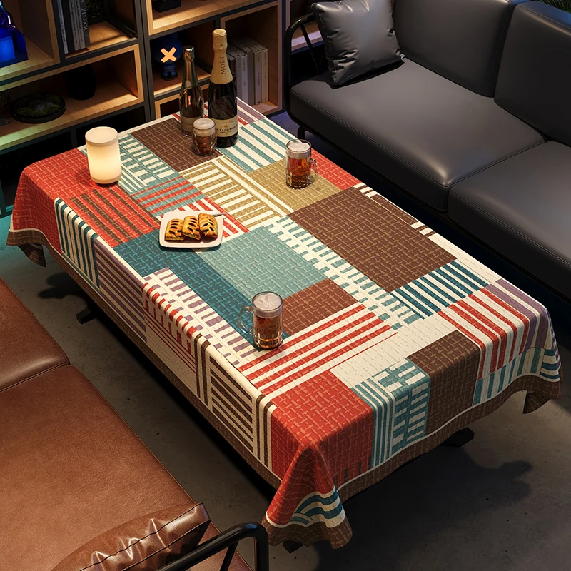 National Wind Bar Waterproof Tablecloth High-End Oil-Proof Washless Dining Room Table Cover Pvc Anti-Scratch Universal Placemat