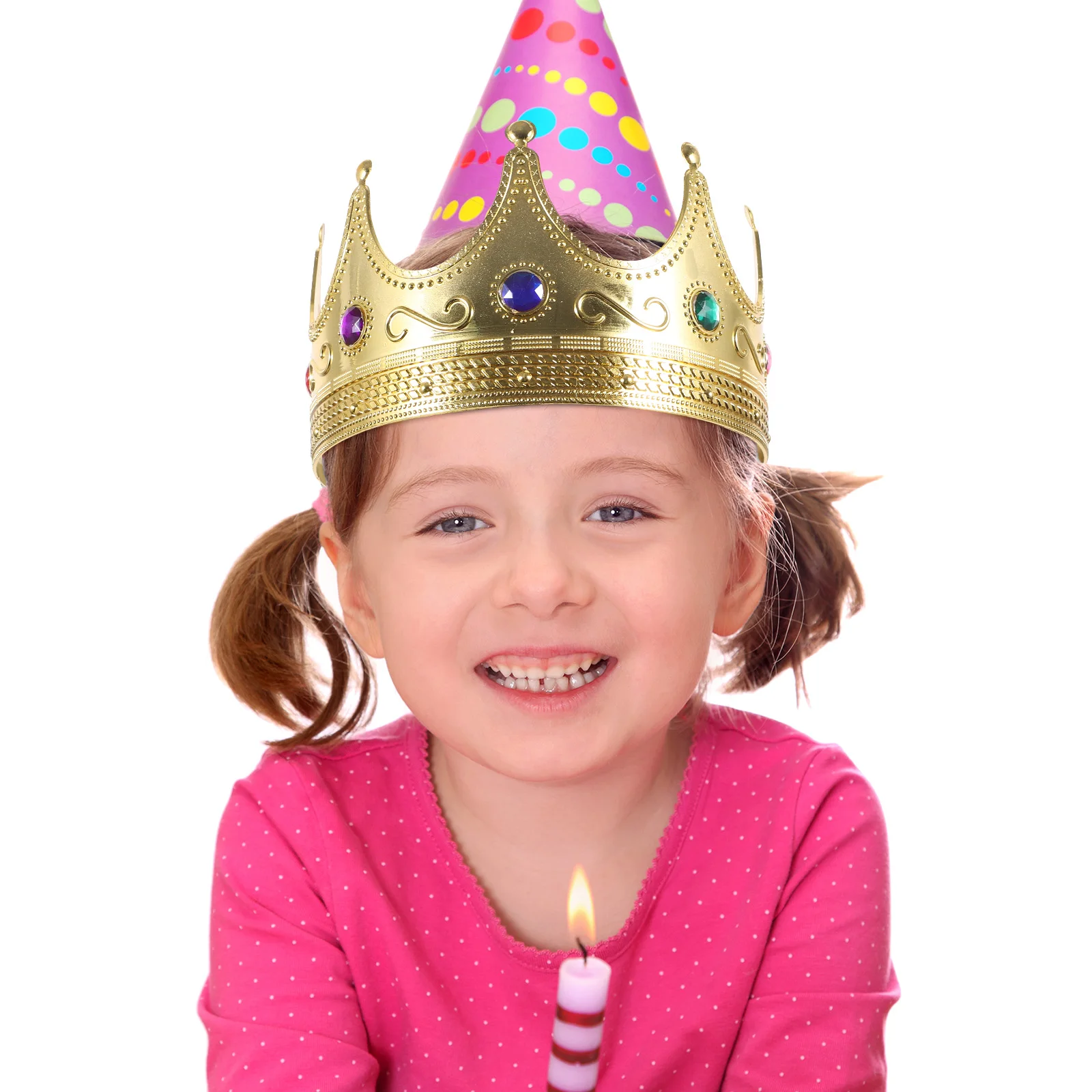 

King Grand Crown Kids Boys Lightweight Plastic Sponge Strap Golden Cosplay Costume Party Prop Photo Shoot Accessory Child Hat