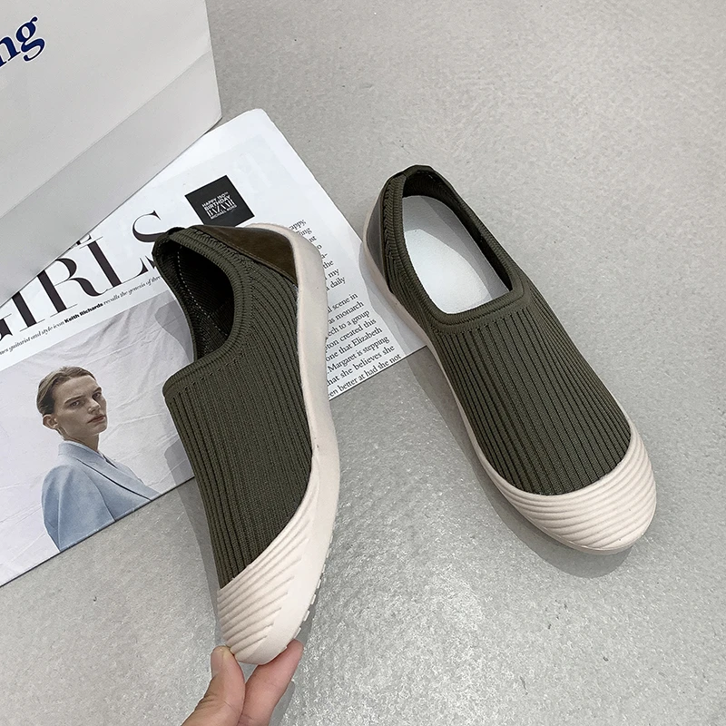 Free Shipping Mesh Round Toe Flats 2023 Hot Sale Spring/Autumn Shoes Female Mixed Colors Slip-On Concise Flats Zapatos Planos