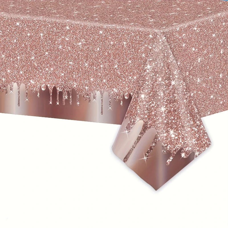 

1pc Rose Gold Sequin Tablecloth For Wedding Party Memorial Day Home Decoration Valentine'S Day Decoration Tablecloth