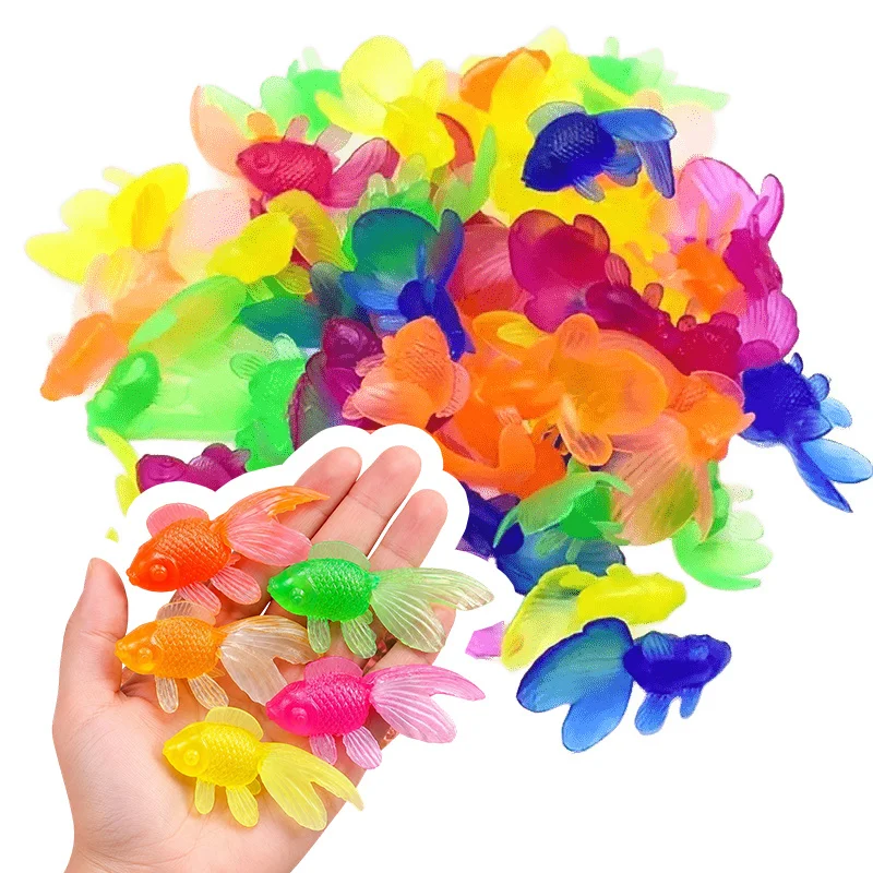 8/15/20PCS Random Color Artificial Goldfish Models Soft Plastic Realistic Swimming Fish Decor for Aquarium Tank Background ZYF
