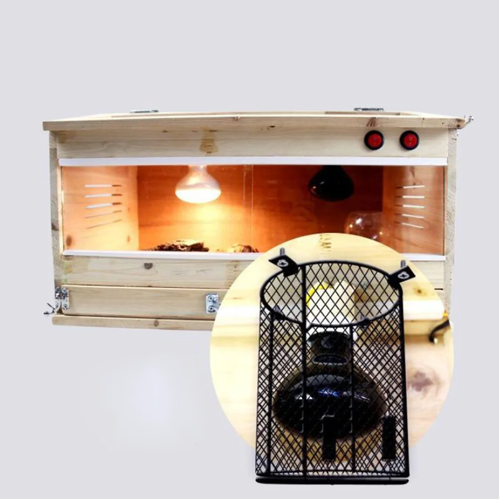 

Anti-Scald Reptile Lamp Cover Metal Heat Dissipation Cage Protection 15Cm Light Bulb Holder Strong Flexible Reptile Accessories