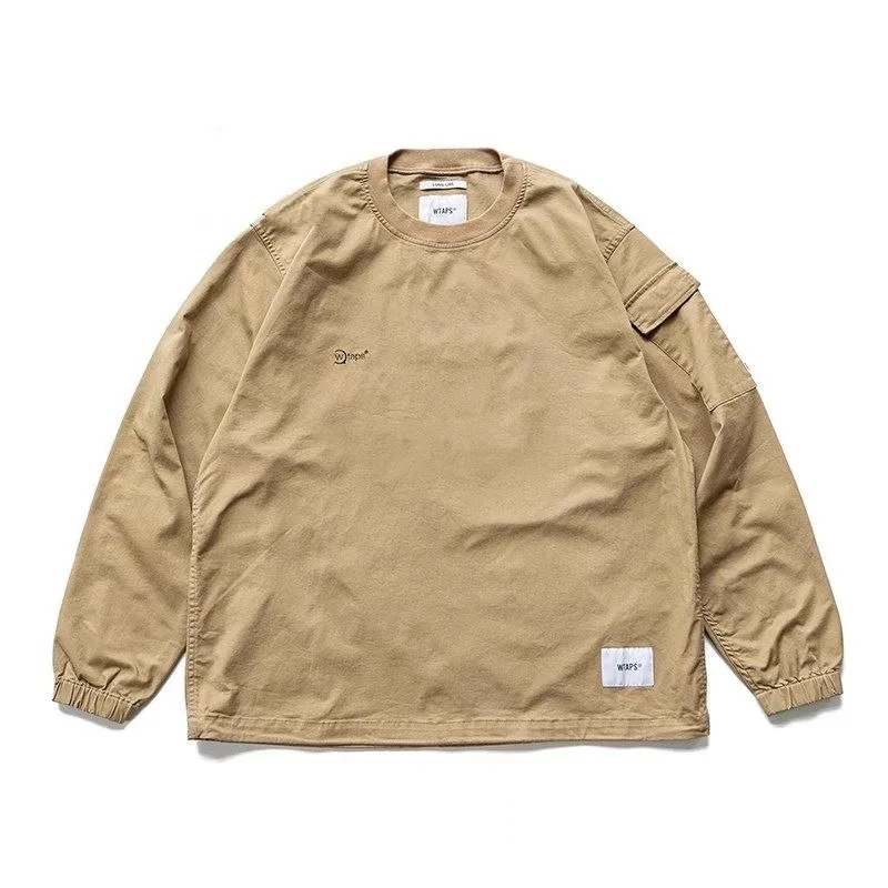 High Quality WTAPS SMOCK 21AW Embroidered Long Sleeve T-shirt Loose Casual Shirt Jacket Japanese Cityboy