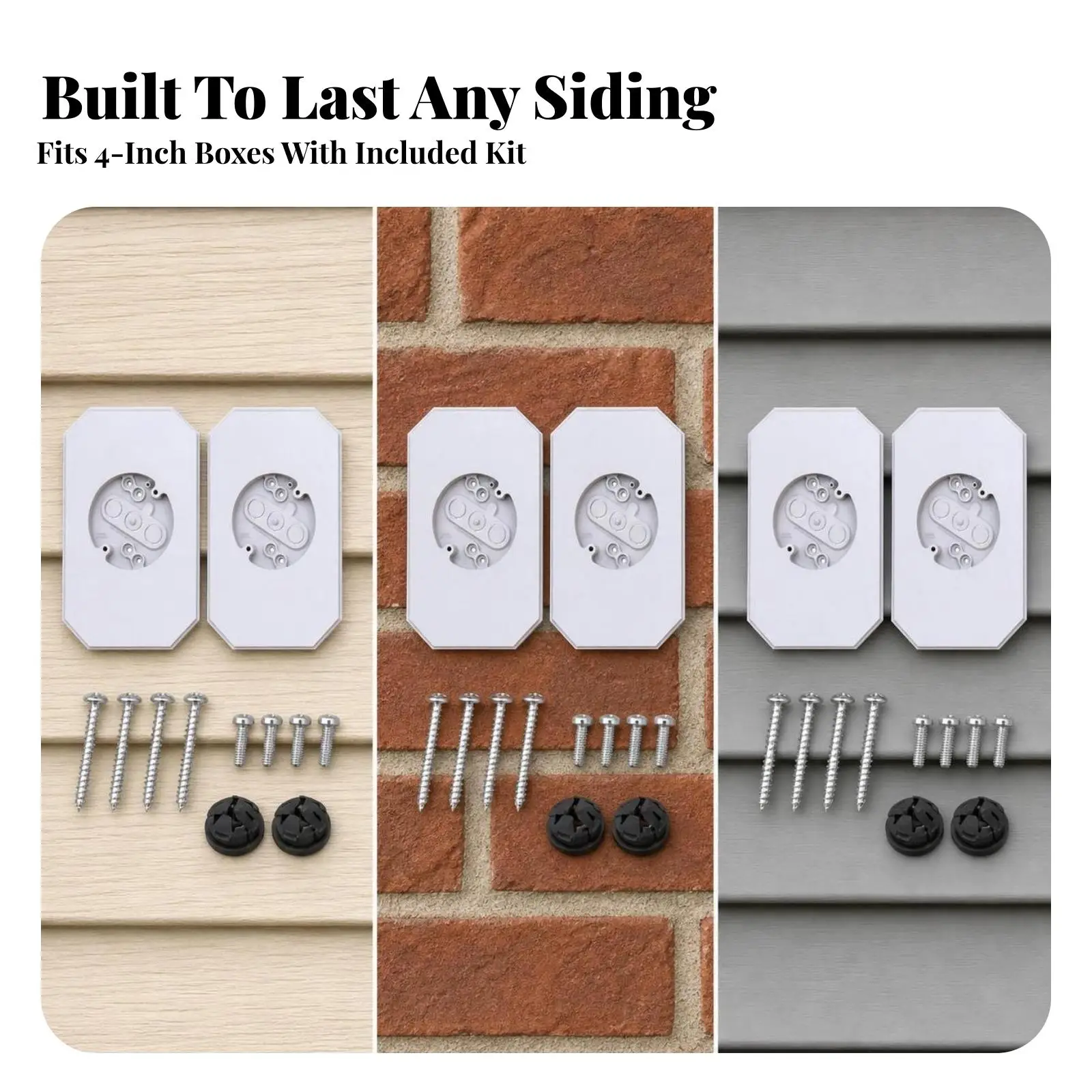 Plastic Siding Mount Block for Exterior Light Bracket Camera Doorbell Flush Wall Mount Hardware