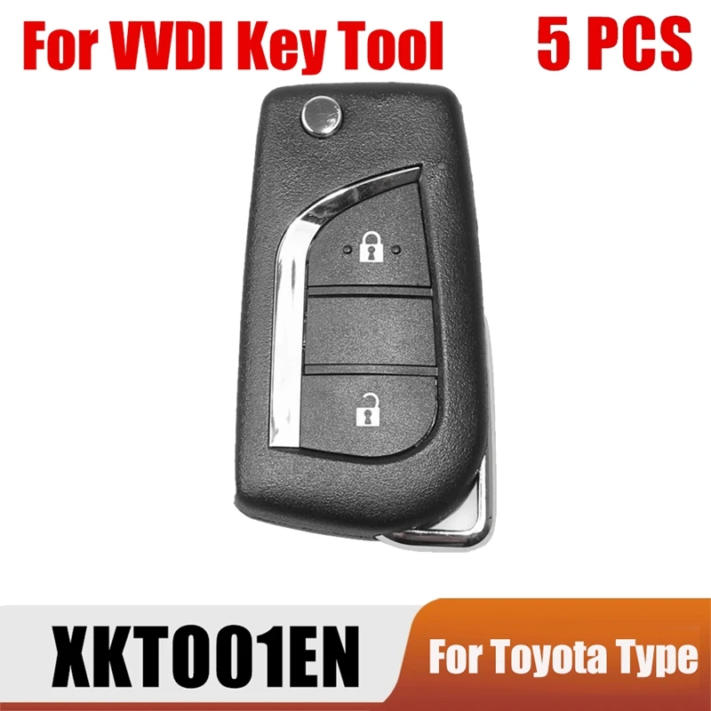 For Xhorse XKTO01EN Wire Remote Key Fob 2 Buttons For Toyota Type For VVDI Key Tool 5Pcs/Lot