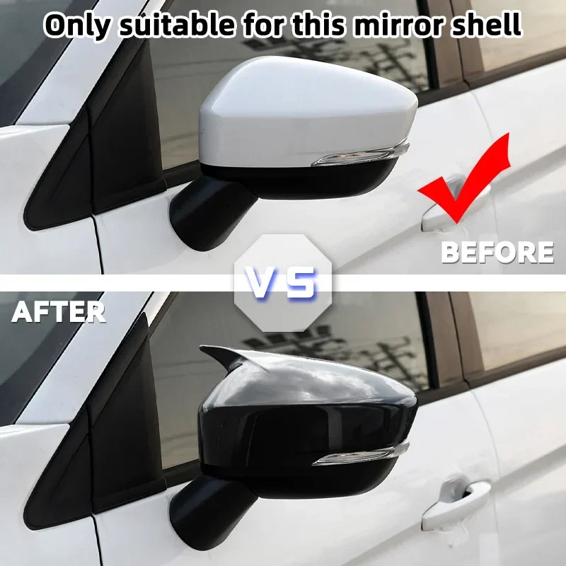 For Mitsubishi Eclipse Cross 2018-2023 Side Door Rearview Mirror Cover Cap Trim Shell Sticker Car Styling Accessories Part
