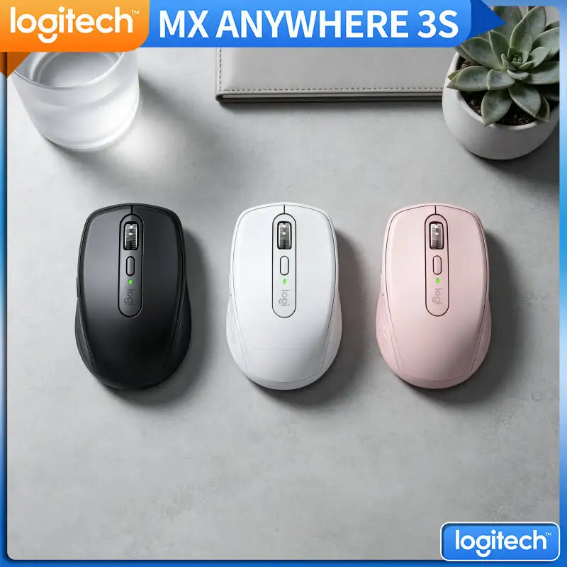 Durable MX Anywhere 3S - 8000 DPI, Hyper-Scroll, Silent Click, Ideal for Freelance Designer & Office Travel