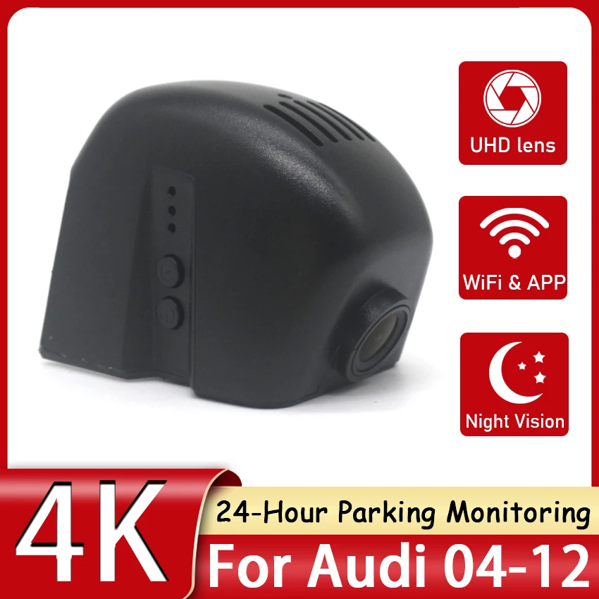 Hidden Dash Cam For Audi A1 A3 A4 A5 A6 C6 A7 A8 Q2 Q3 Q5 Q7 TT S4 B7 2004-2012 Car DVR WIFI DashCam,24-Hour Parking Monitoring