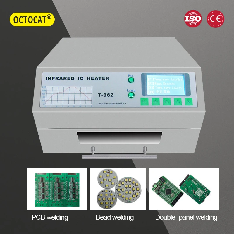 Reflow Soldering Machine Infrared LED IC Heater Reflow Solder with Smoke Channel BGA SMD Rework Solder Station