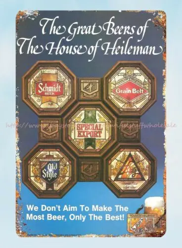 home & decor plaque beer House of Heileman 1979 metal tin sign