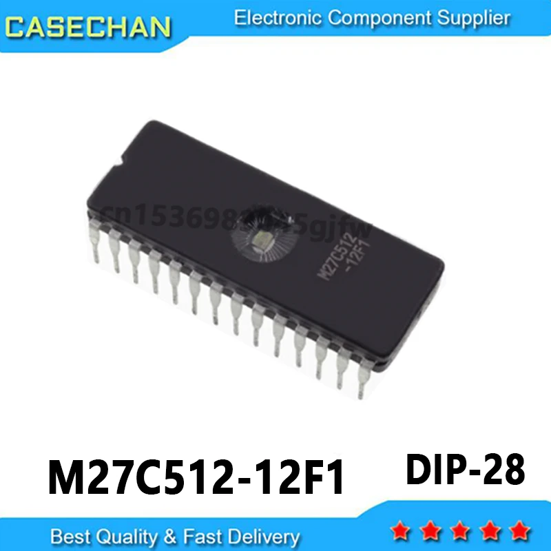 5PCS New and Original  27C512 M27C512-12F1 DIP-28