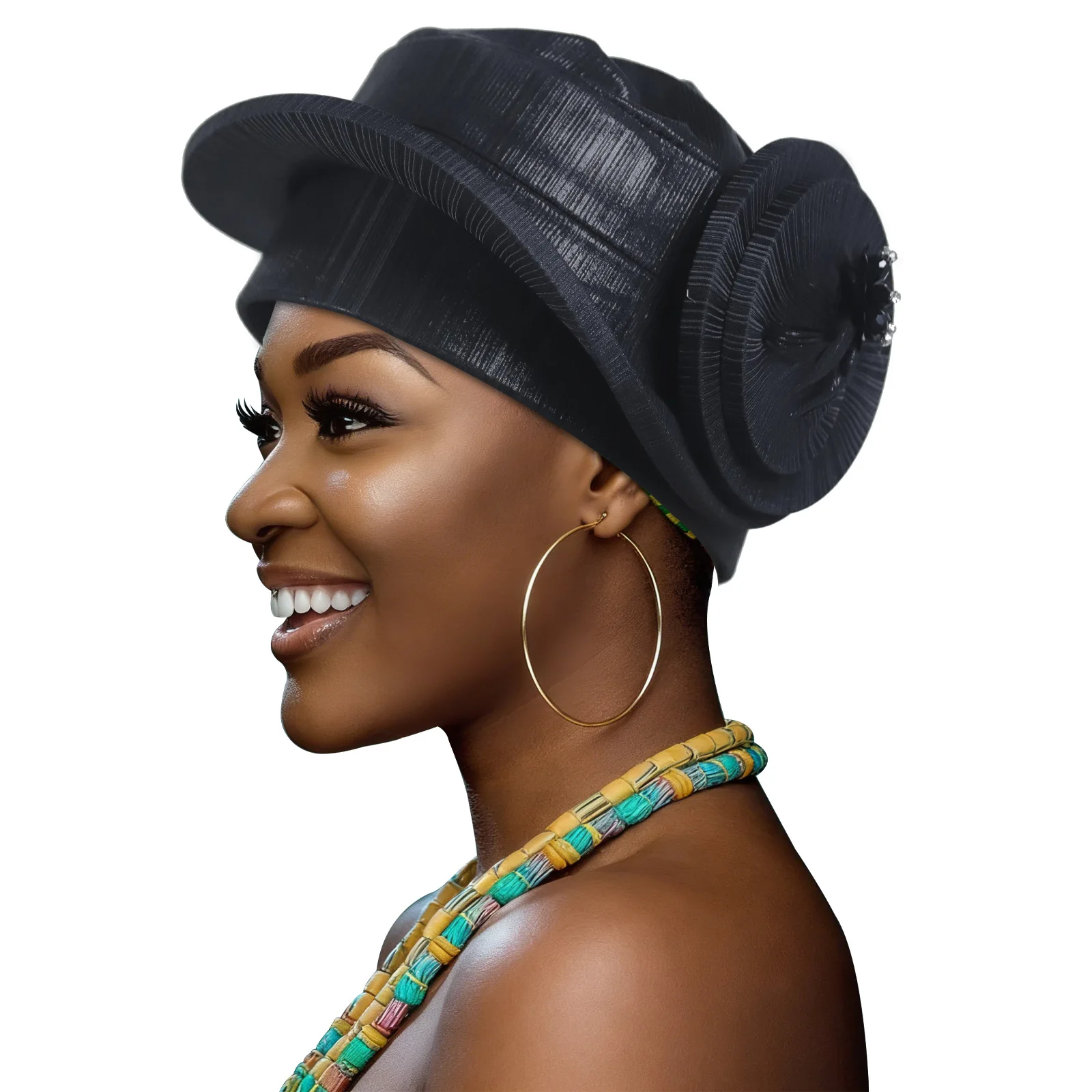 Novedosa Boina Espiral para Mujer, Turbante Africano Auto Gele, Pañuelo para la Cabeza de Dama, Boinas Femeninas, Turbante Nigeriano, Accesorio para la Cabeza para Bodas y Fiestas