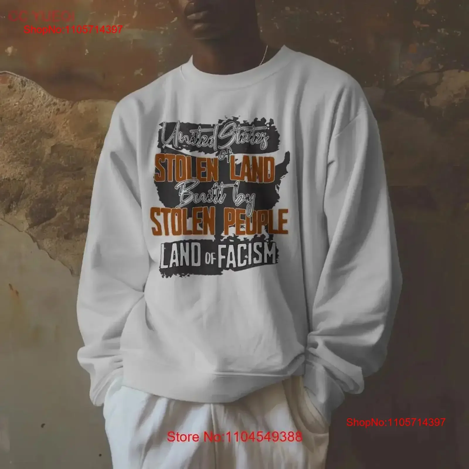 United States of Stolen Land Afro Print Collective Crewneck SweaT T Shirt Social Justice American History Black Indigenous