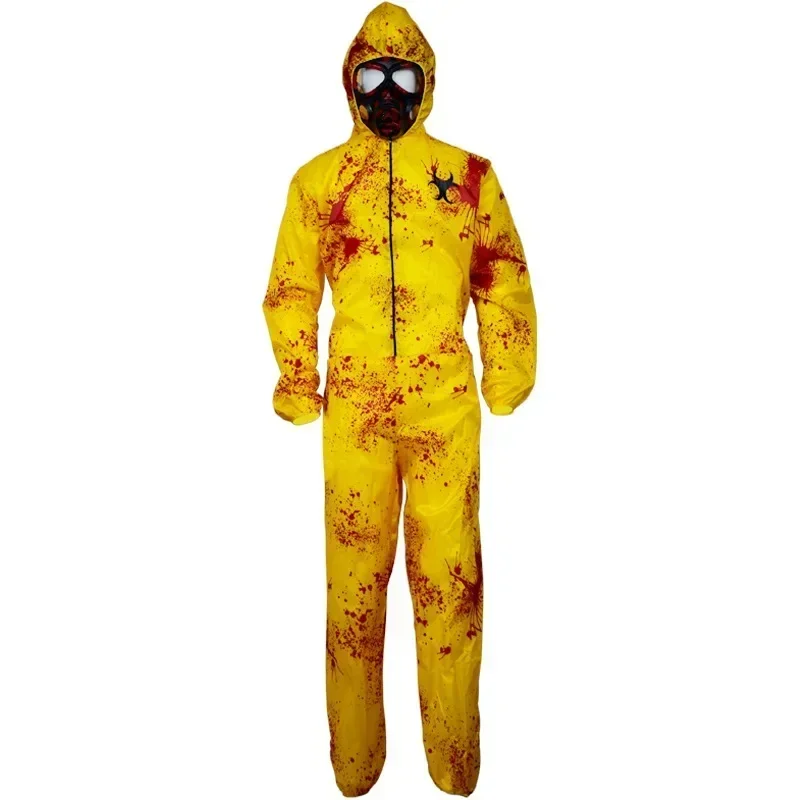 Walking Dead Zombie Horror Costume Kid Halloween Catsuit Hazmat Adult Scary Outfit Child Boys Bloody Hood Jumpsuit For Men Women