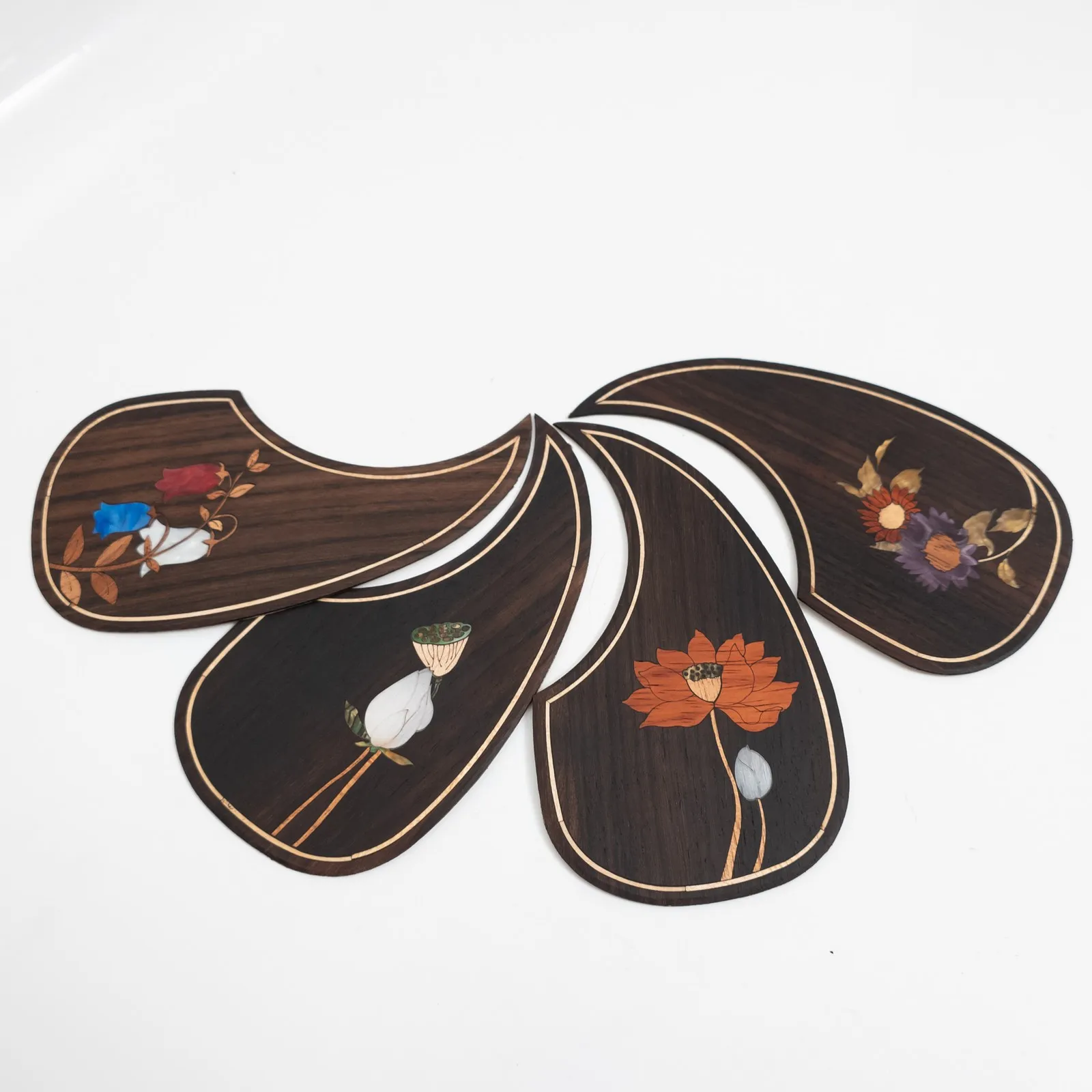 Rosewood Acoustic Guitar Pickguard Real Abalone Shell Inlay Self Adhesive Scratch Plate For D45 and Most 40-42