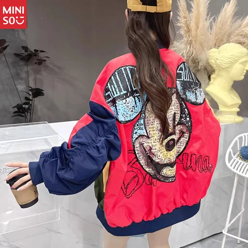 

Disney 2025 Embroidered Baseball Jacket, Luxury Vintage Varsity Coat
