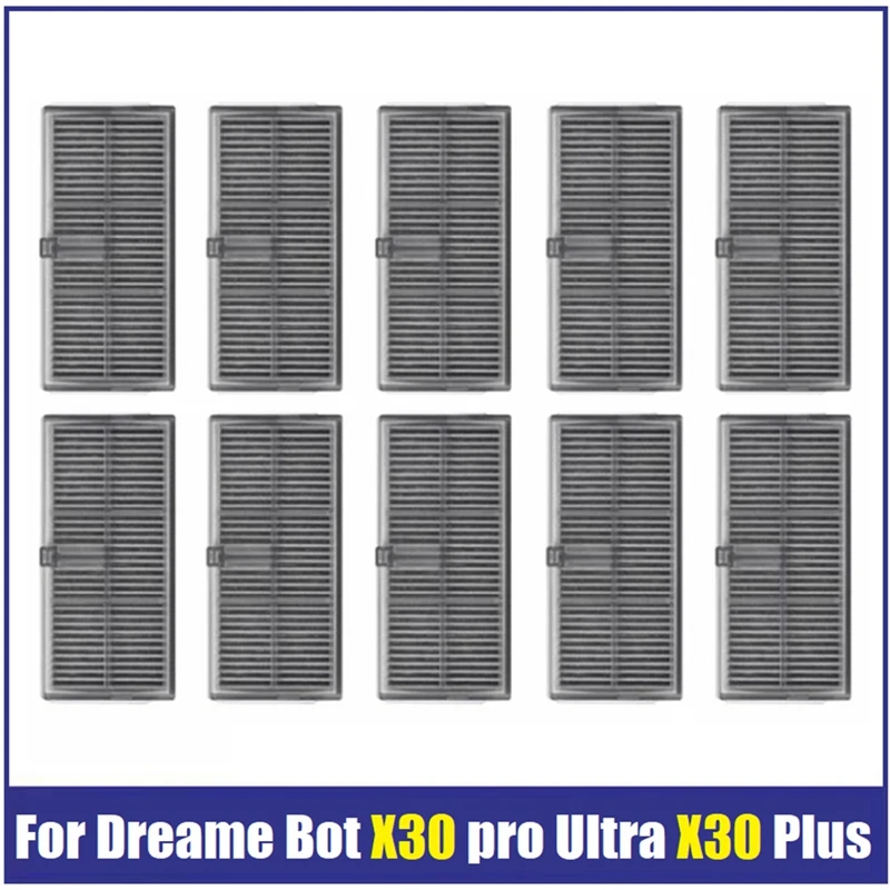 10PCS Washable Filter For Dreame Bot X30pro Ultra X30pro Plus Robot Vacuum Cleaner HEPA Filters Parts Accessories