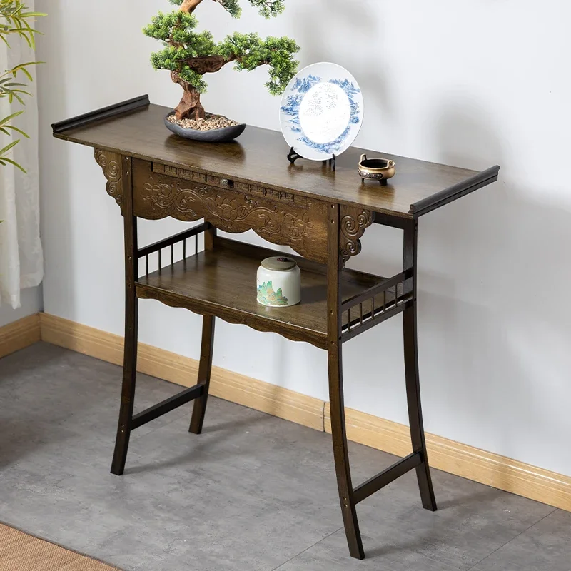 

Buddha Shrine Home Ornaments Incense Burner Table Buddha Table God of Wealth Buddha Statue Enshrine Table Altar Altar Console