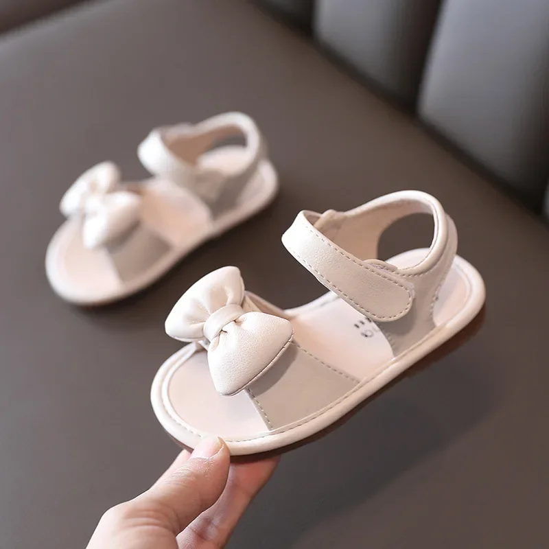 Casual Butterfly-knot Non-slip Soft Kid Toddler Baby Shoes Summer Korean Little Children\'s Girls Princess Open Toe Beach Sandals