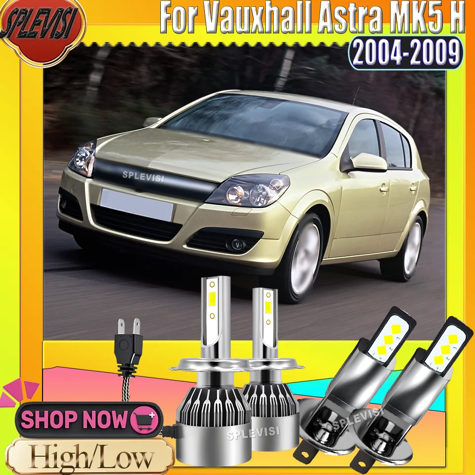 Season-Proof Performance Automotive Lamp Bulb LED Headlamp H1 High H7 Low For Vauxhall Astra MK5 H 2004 2005 2006 2007 2008 2009