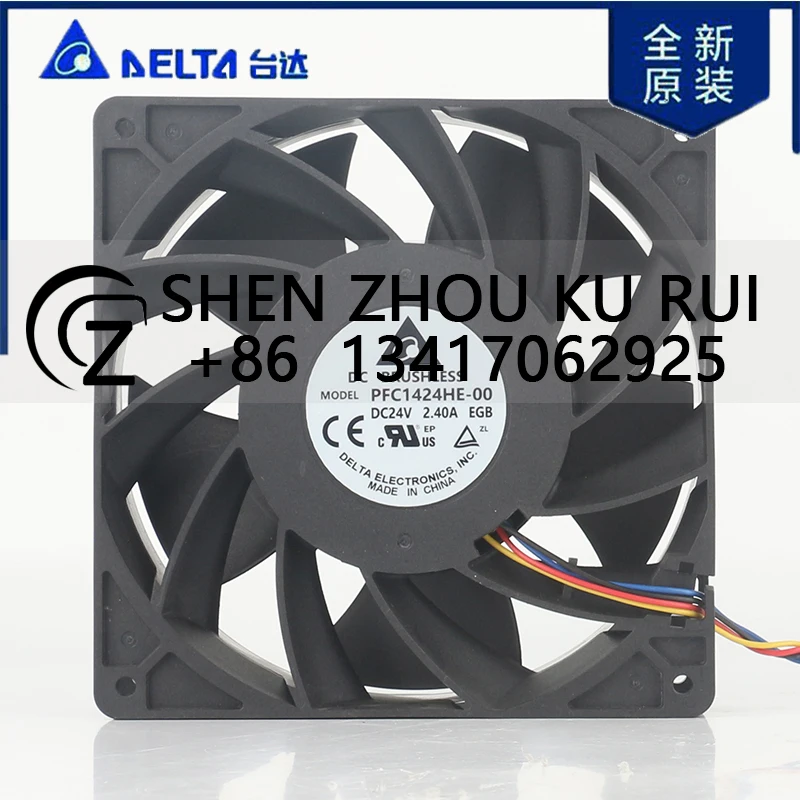 

New Delta PFC1424HE-00 12V 48V DC24V 2.40A AC EC 14038 140X140X38MM 14CM Mute Industrial Frequency Converter Violent Cooling Fan