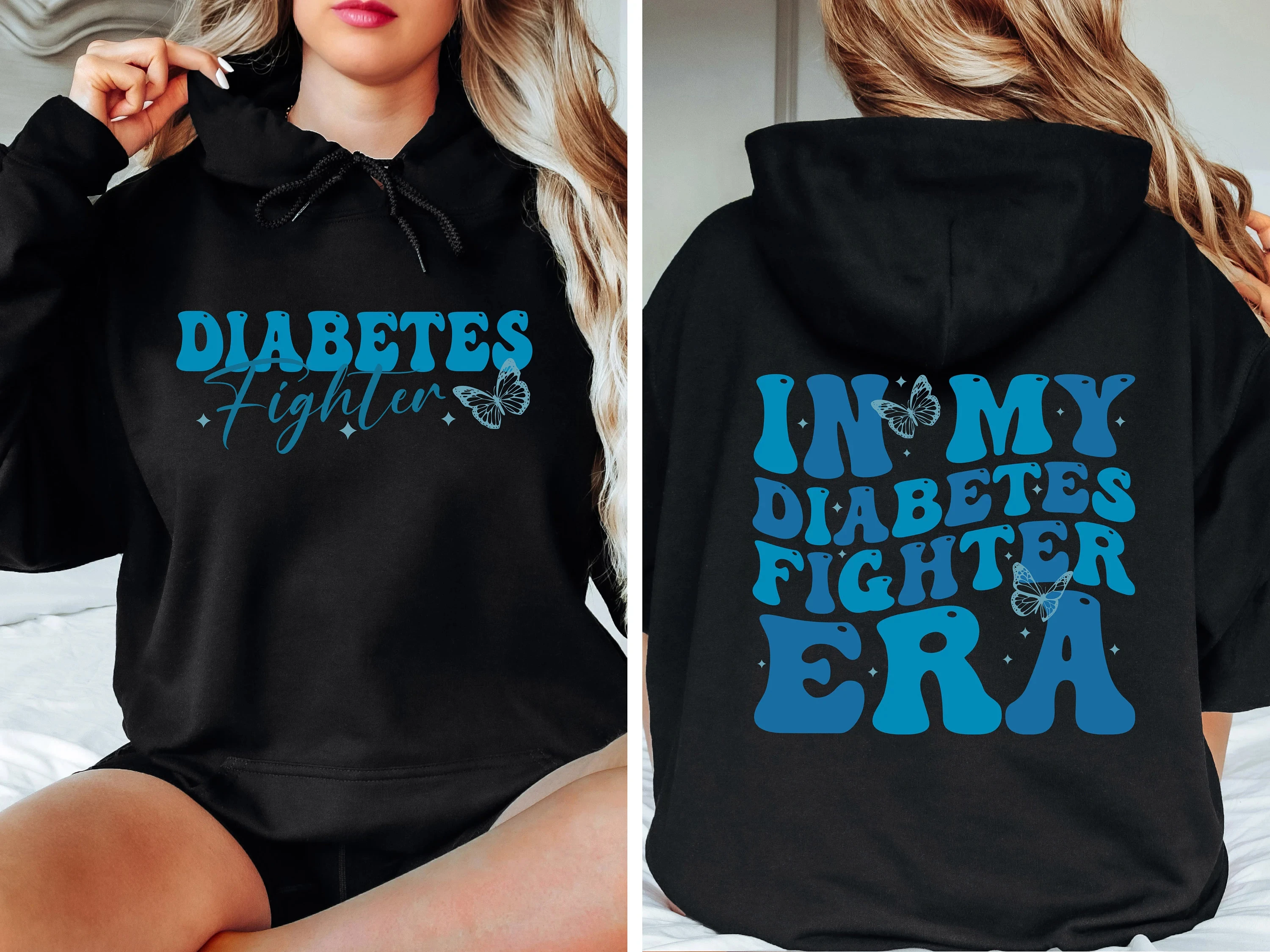 

Толстовка с капюшоном In My Diabetes Fighter Era, женская толстовка с длинными рукавами, пуловер, топы, осенне-зимняя одежда унисекс, уличная одежда
