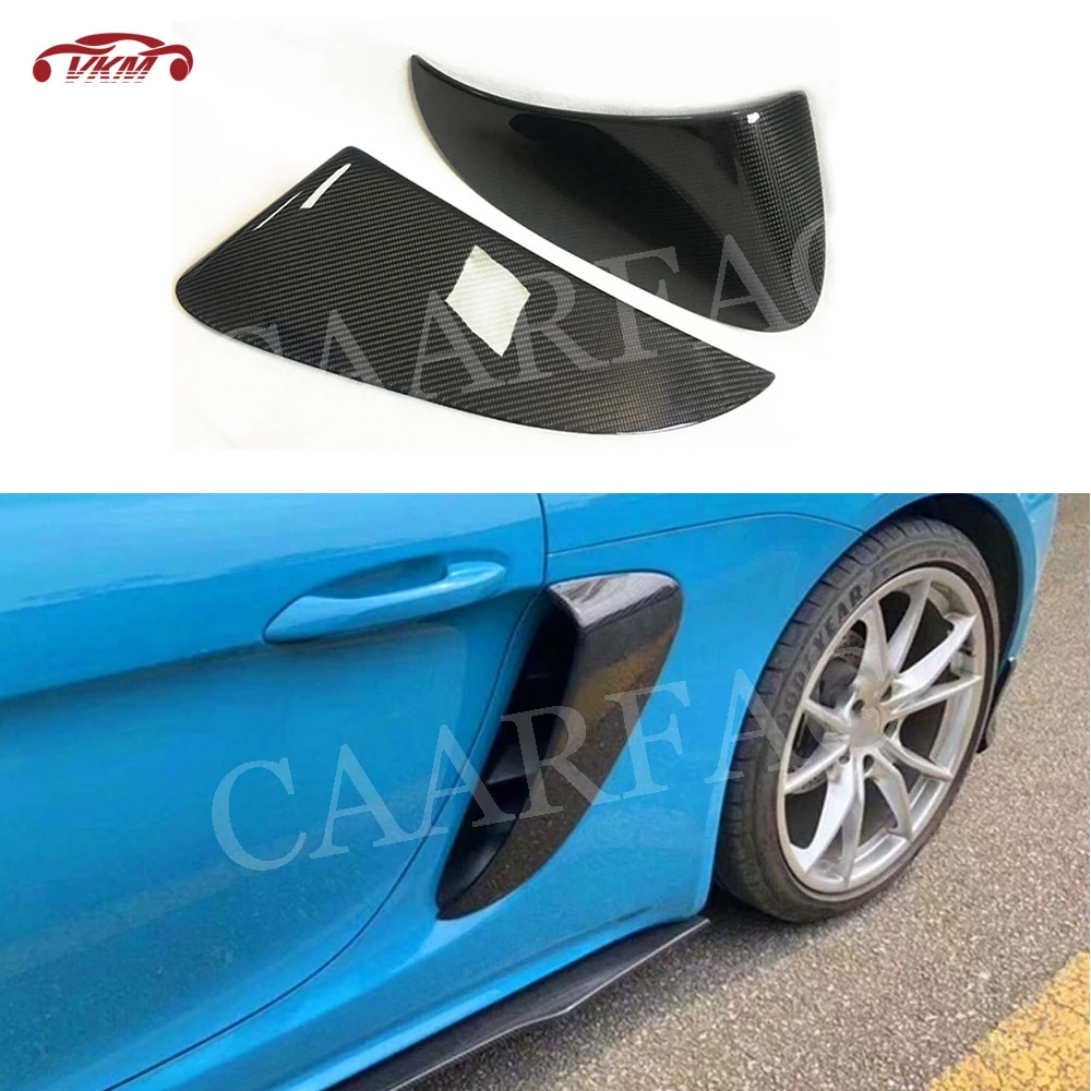 

Rear Car Fender Air Vents Trims Cover Stickers for Porsche 718 Cayman Boxster Base S 2016-2019 Carbon Fiber Exterior Decoration