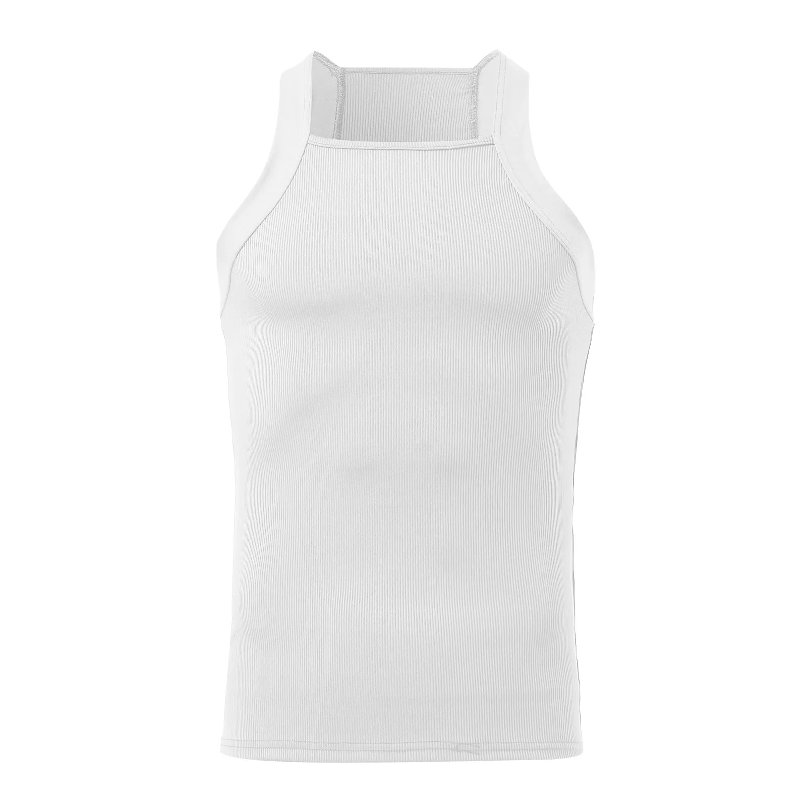 2024 Men\'s Summer Casual Tank Tops Solid O-neck Streetwear Sexy Skinny Loose Sports Vests Male Sleeveless Gym Shirt Tank Tops