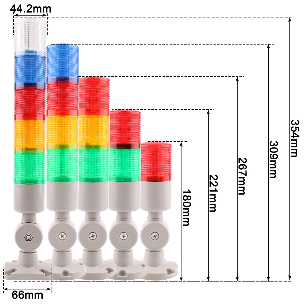 산업용 다층 스택 조명, LED 신호 경보 경고등, 기계 AC110-220V DC24V DC12V, 직경 45mm