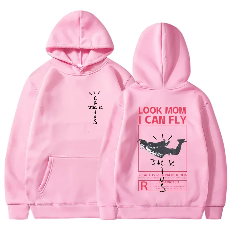 LOOK MOM I CAN FLY Printed Mens Hoody Creativity Crewneck Clothing Fashion Oversize Sweatshirt Fashio Crewneck Hoodie Male